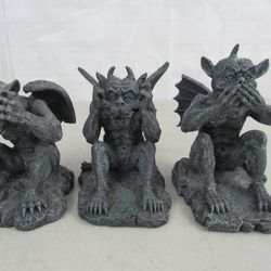 Three Wise Gargoyles See No Evil-Hear No Evil-Speak No Evil


