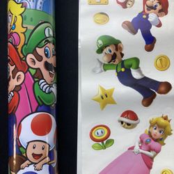 Mario cylinder Piggy Bank and stickers 