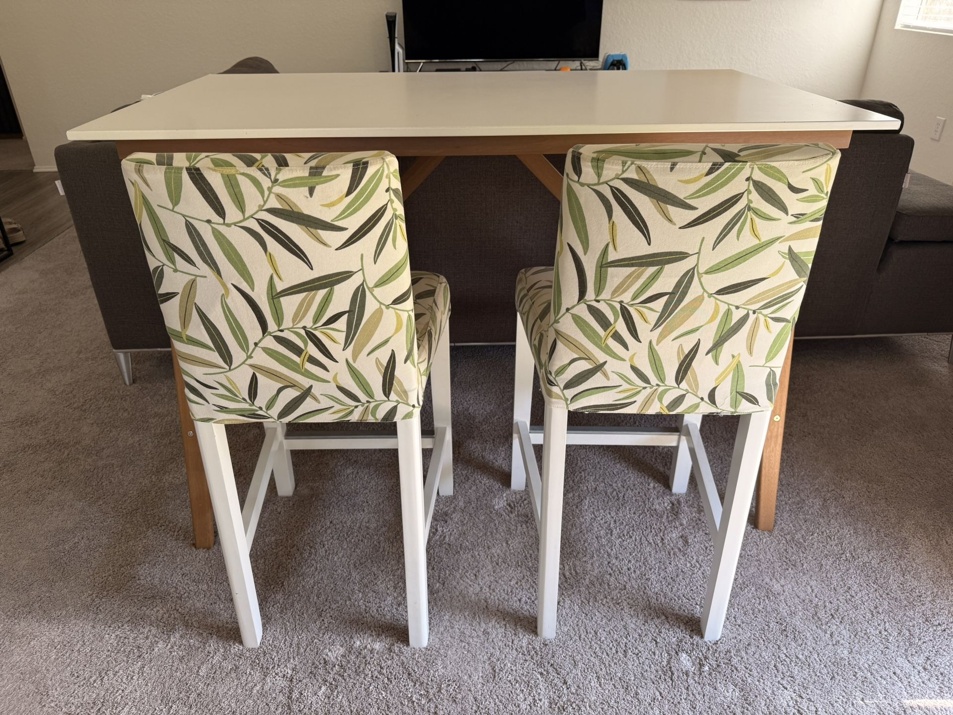 Dining bar table and 2 chair set