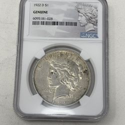 1922 Denver NGC certified Morgan Silver Dollar