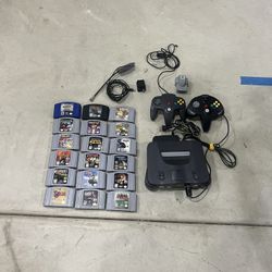 Nintendo 64 With two Controller And 18 Games