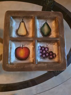 Fruitionby Tabletops Unlimited Divided 4-Part Square Platter