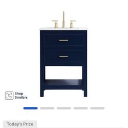 New in box, Elegant VF19024BL 24 inch Single Bathroom Vanity in Blue Other Furniture - Blue