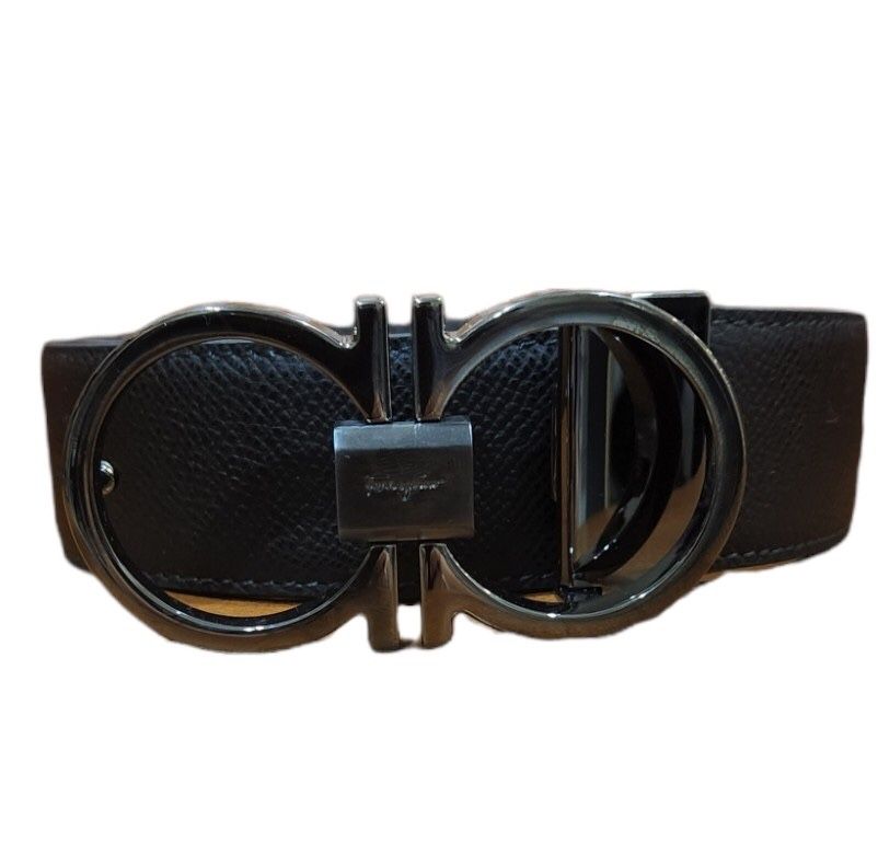 New Salvatore Ferragamo Dark Grey Ganccini Reversible Belt...