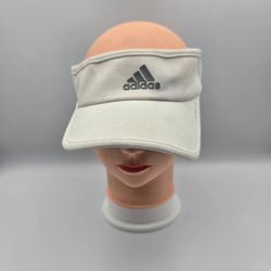 Adidas 3 Stripes Climalite White Adjustable Strapback Sun VisorHat