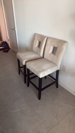 Set of 2 Upholstered Counter Height Bar Stools