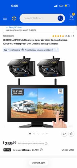 Magnetic solar wireless backup camera system