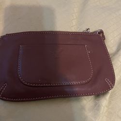 American Eagle Outfitters Genuine Leather Wristlet Small Clutch Colorful Liner