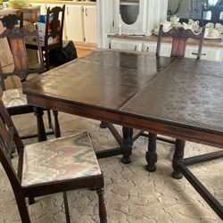 Square Brand Table and Chairs  and Hutch Made by Eastman and Chiton