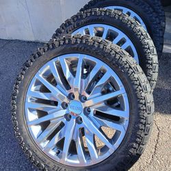 2024 OEM ORIGINAL TAKEOFFS GMC SIERRA DENALI 22 INCH TIRES BUCKSHOT ALL-TERRAN LT 33X12.50/R22 98 % $ 1899  