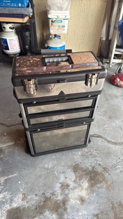 Rolling Tool Box 3-Part Organizer, Detachable Chest & 2 Drawers Stainless Steel