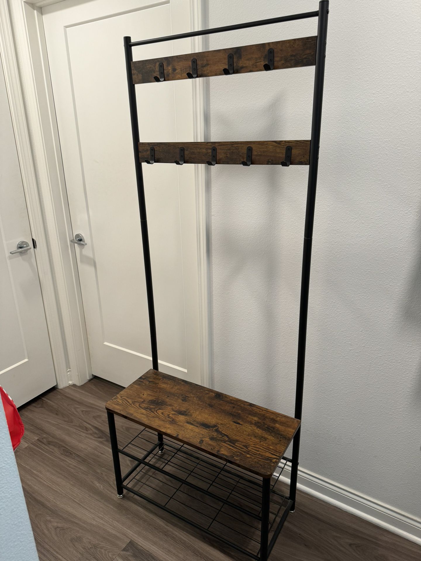Coat Rack, with Shoe Storage Bench, Entryway Bench