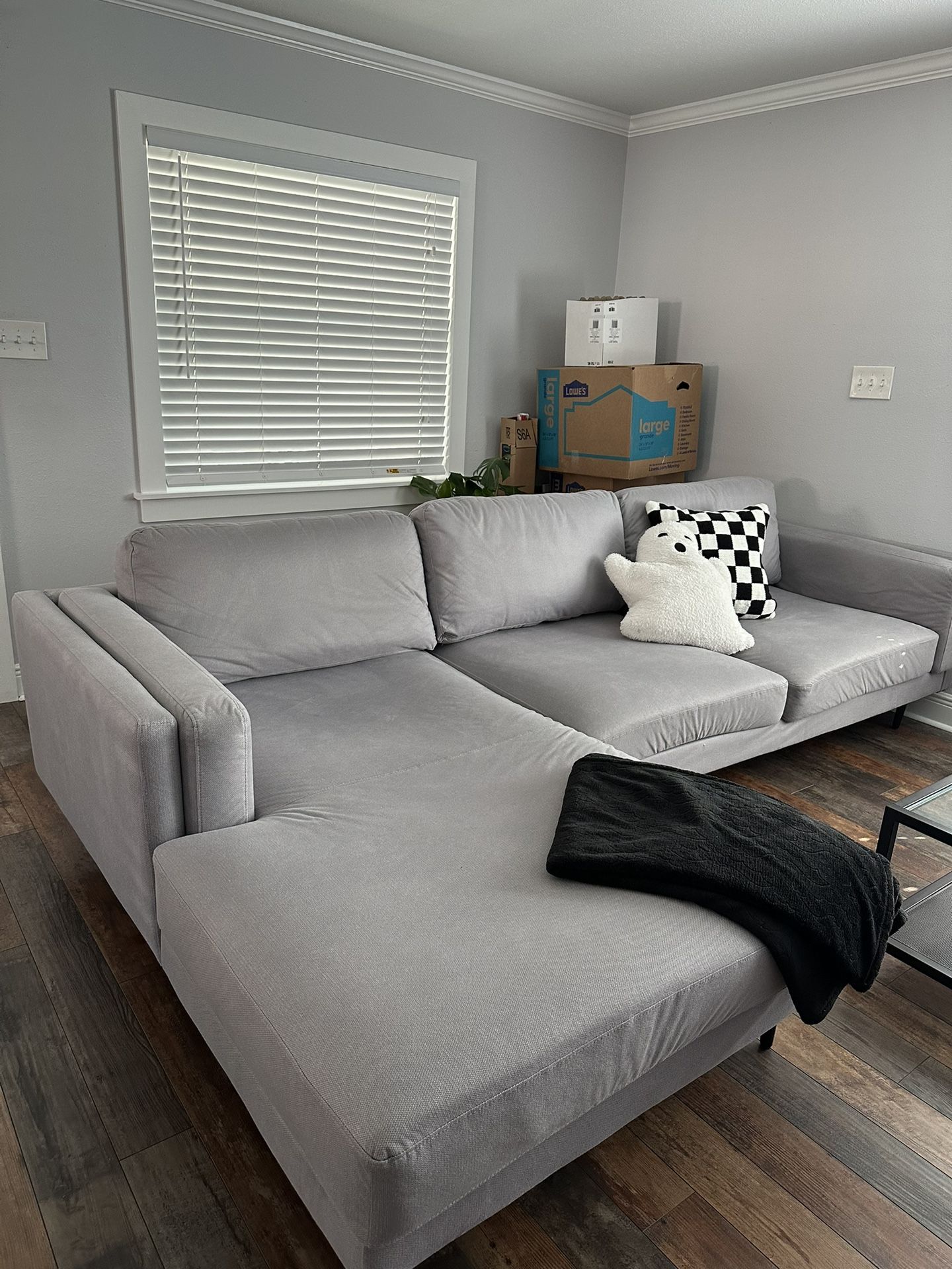 Gray Sectional 2 Piece Couch