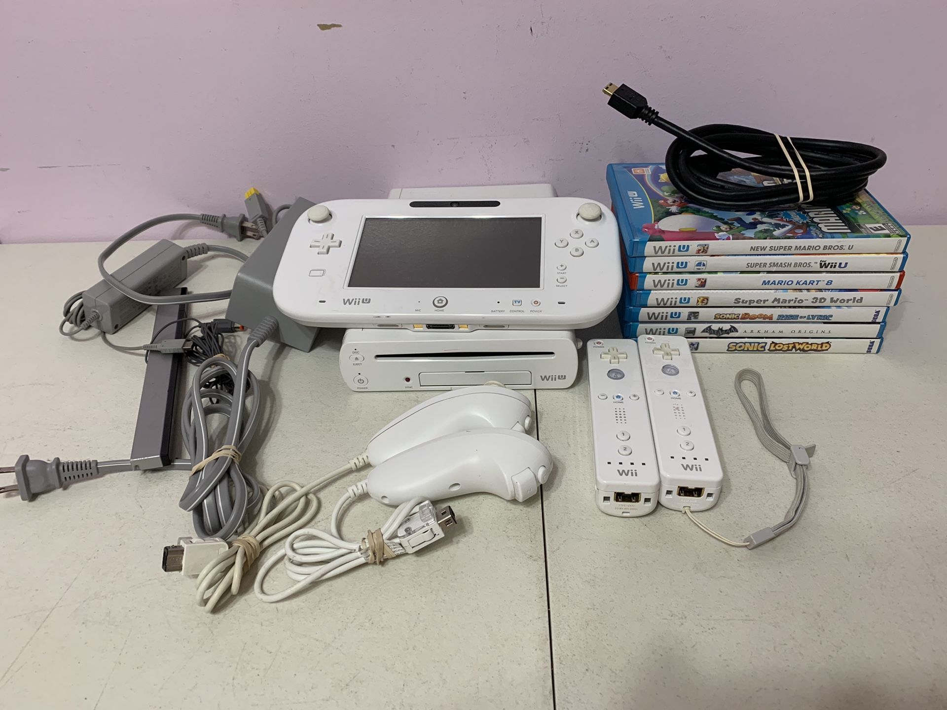 Nintendo Wii U system with 7 games