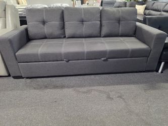 BRAND NEW 85" X 57" GRAY LINEN SOFA SLEEPER