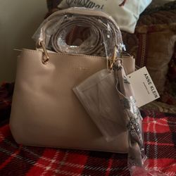 Women Brand Logo Alissa Satchel Bag With Coin Pouch, Tan I Have Both Colors 