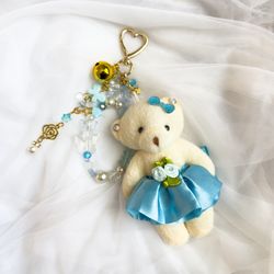 TEDDY BEAR PLUSH HANDMADE KEYCHAIN PURSE BAG CHARM