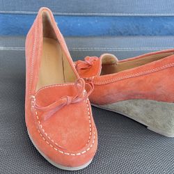 A.P.C Peach Color Suede Wedge Heels
