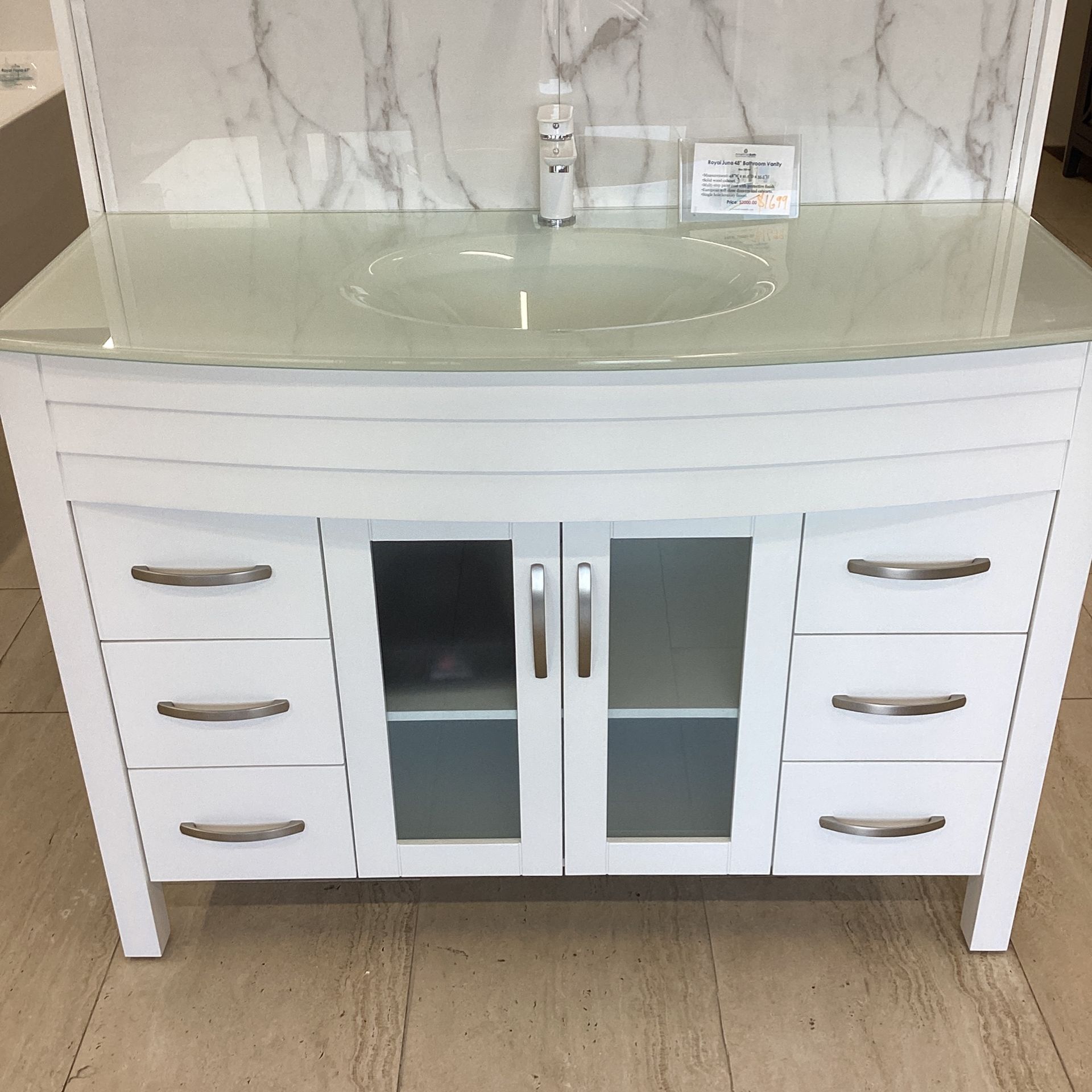 Royal Juno 48” Solid Wood Cabinets Soft Close Doors Available In Our Showroom Today!!!!