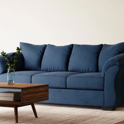 Blue Velvet Darcy Sofa perfect condition