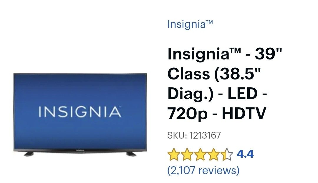 Insignia 38 in TV