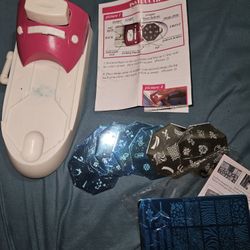 Nail Art Stencil System Easy 8 Stamp Plates & Stamper