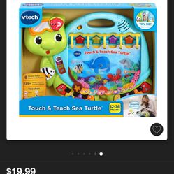Vtech Touch & Teach Sea Turtle MSRP $19.99 See My Listings Summerlin West Las Vegas  •	Go on a deep-sea adventure with the sea turtle and meet his ani