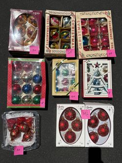 Vintage Boxed Christmas Tree Glass Ornaments PRICES VARY See pictures and description