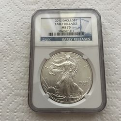 2012 American Silver Eagle MS 70  NGC