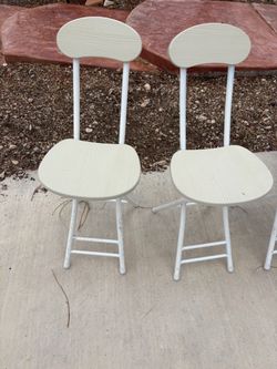 Set of 2 White Wood Accent Chairs