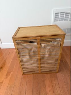 Crate & Barrel Bamboo Laundry Hamper - Excellent Condition