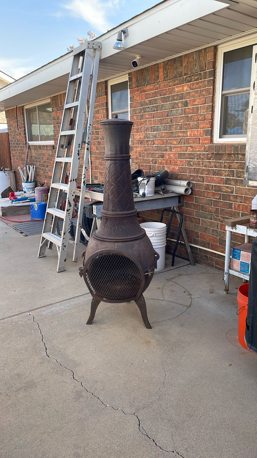 Outdoor Patio Cast-Iron Chimney