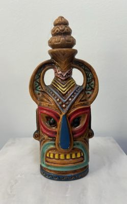 Vintage Quon-Quon Tiki Hula Ceramic Decanter with Lid 9" Made in Japan