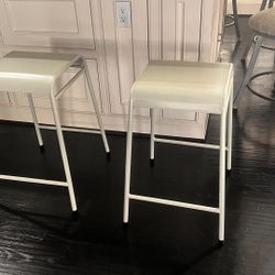 2 Sea Foam Green Counter Height Stools 