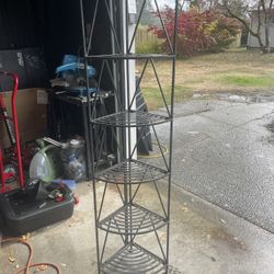 Nice Metal  6- Tier  Corner Rack with  Shelves, Black