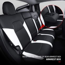 12 Piece Xipoo Fit Tesla Model Y Car Seat Cover PU Leather Cover Fully Wrapped