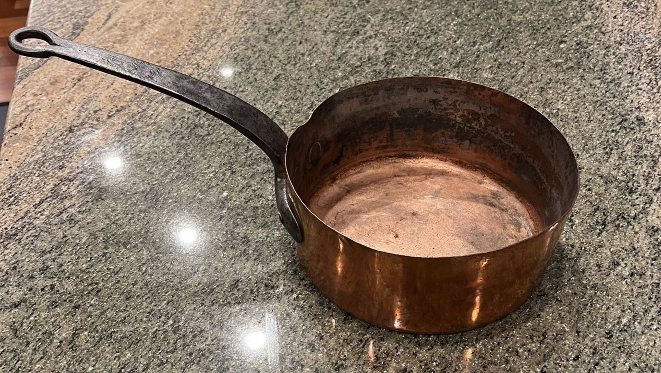 Vintage Rustic Handmade Copper Pot, Large 10”