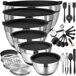 Umite Chef Mixing Bowls with Airtight Lids, 26Pcs Stainless Steel Bowls Set