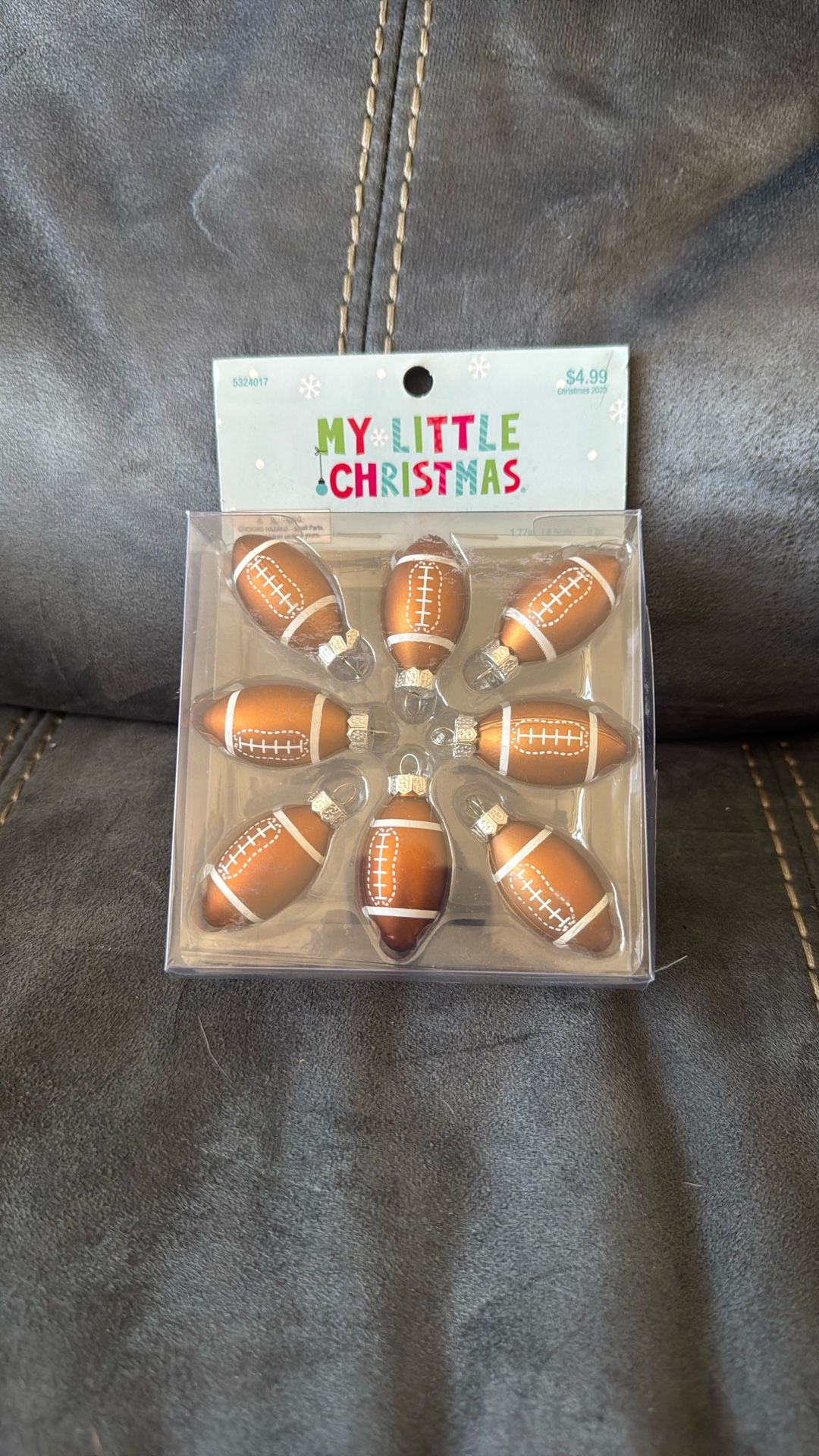 New My Little Christmas 8 Piece Small Football Ornaments Christmas Tree Decoration