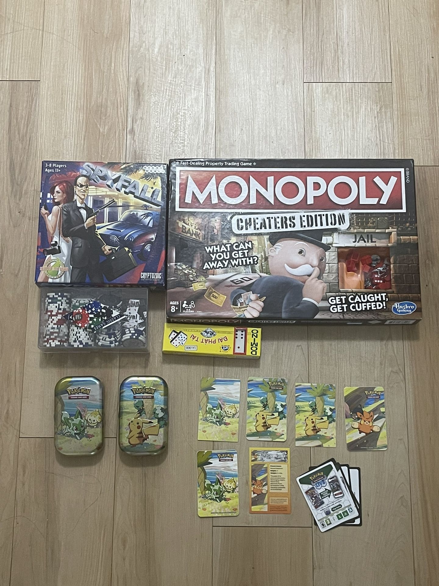 All Boardgames: Monopoly, SpyFall, Coins, Pokemon & Domino