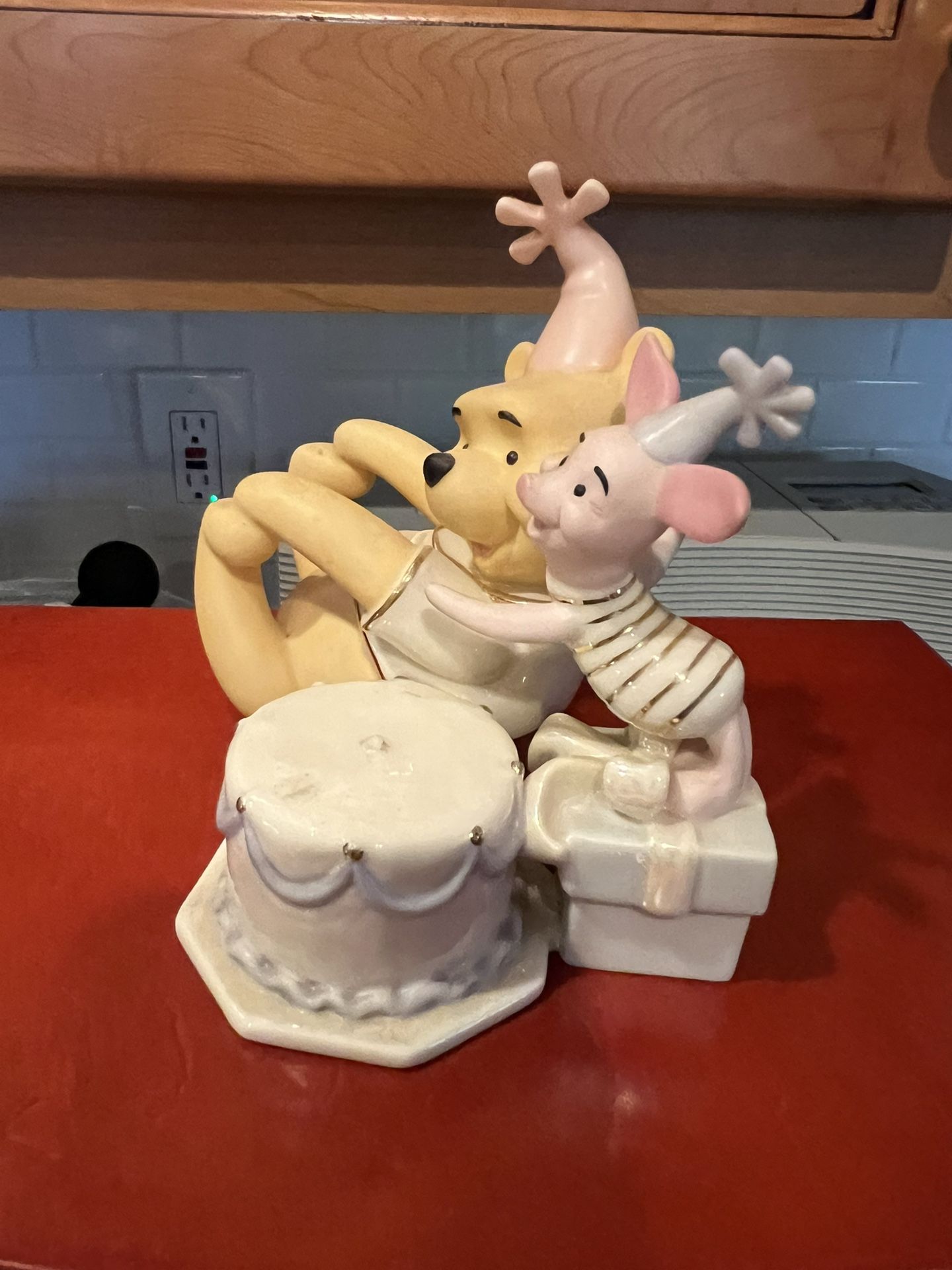 Collectible Lennox China Cake Topper featuring Disney Winnie the Pooh and Piglet in Excellent Condition