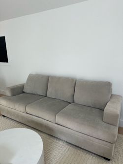 Taupe Three-Cushion Sofa