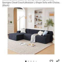 Brand New In Box Black Sectional Couch