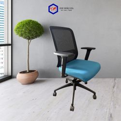 OFS ocean blue seat black back fully loaded with lumbar support