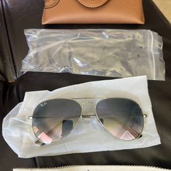Brand New Raybans Rayban Aviator RB3025 58-14 Aviators Sunglasses Glasses Size 58mm Gradient Blue/ Silver Frame  Different Styles