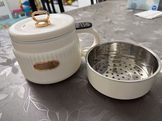 Rice Cooker Small Non-stick Pot Rice Maker 6 Cooking Functions: Rice, Soup, Stew, Porridge and more, 1.6 Litre Portable Rice Cooker and Bento Box, Mul