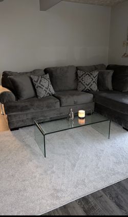 $300 Light Grey/silver Sectional