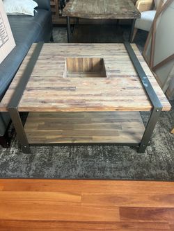 Industrial square coffee table