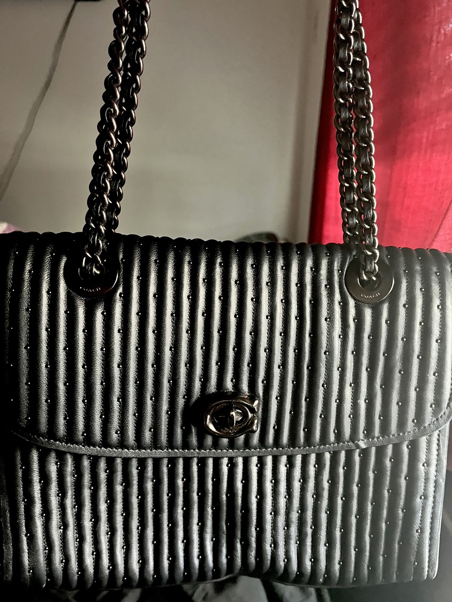 Coach Black Quilted Chain Purse -Elegant – Like New”