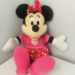 Disney Minnie Mouse Talking Pink Polka Dot Pink Shoes 10 inch Plush